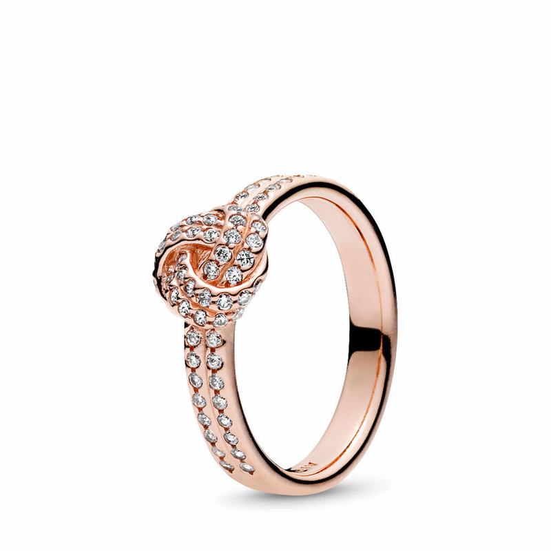 Pandora Australia Rose™ Sparkling Love Knot Stackable Ring | MAJDVP952